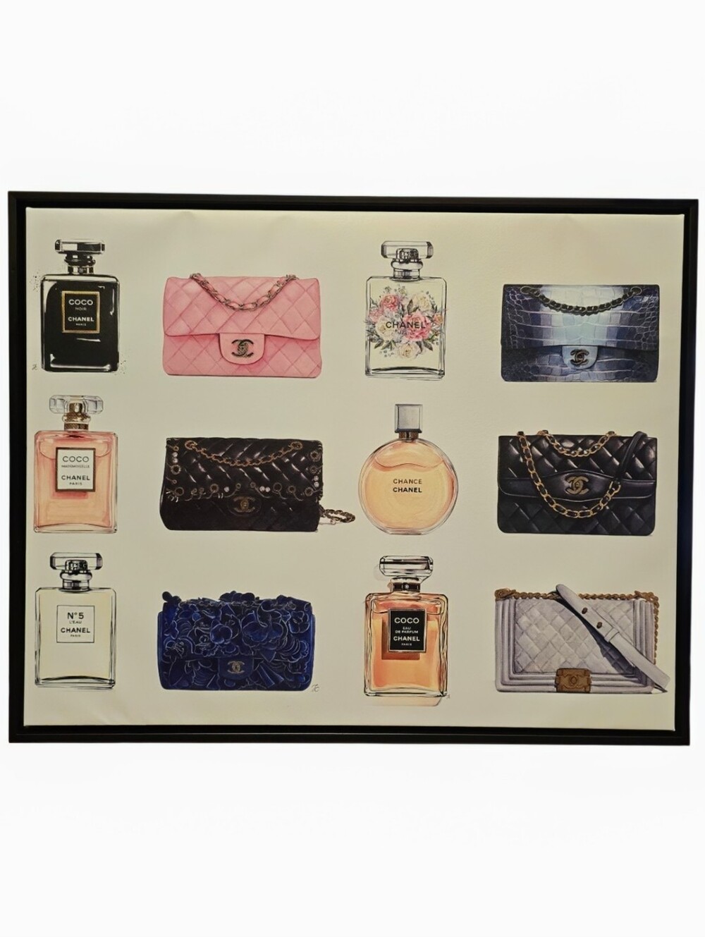 CHANEL Purse & Perfume Canvas Art Print With Slight Shimmer